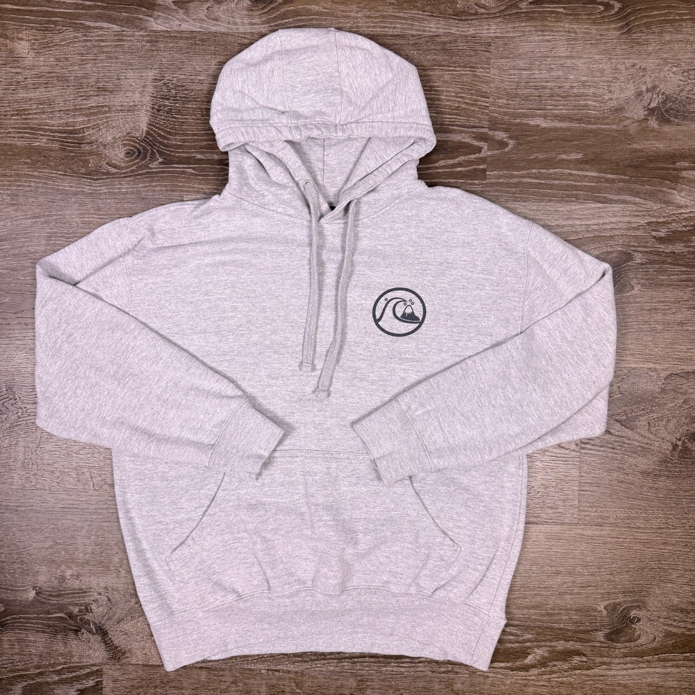 Vintage Y2K Quicksilver Hoodie Men's Large Surf Skate Logo Gray‎ Summer Beach